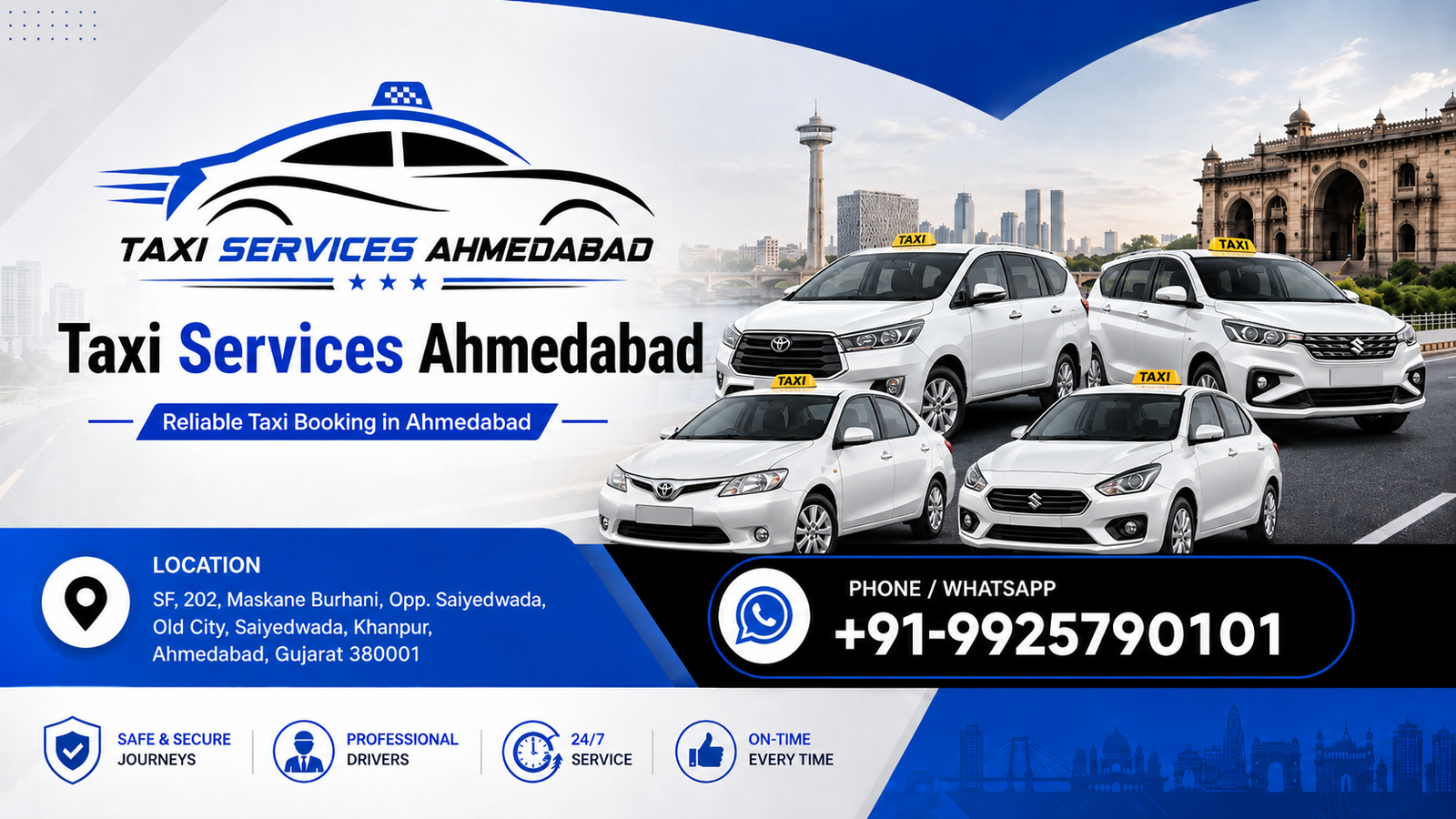 Taxi Services Ahmedabad Banner
